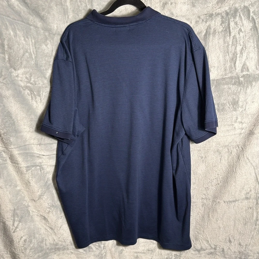 Calvin Klein Polo Shirt Men’s Navy blue XXL light stripes 100%‎ cotton